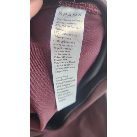 SPANX High Waisted Liquid Sparkle Leggings Size S Burgundy Sculpting Booty Boost - Picture 3 of 9
